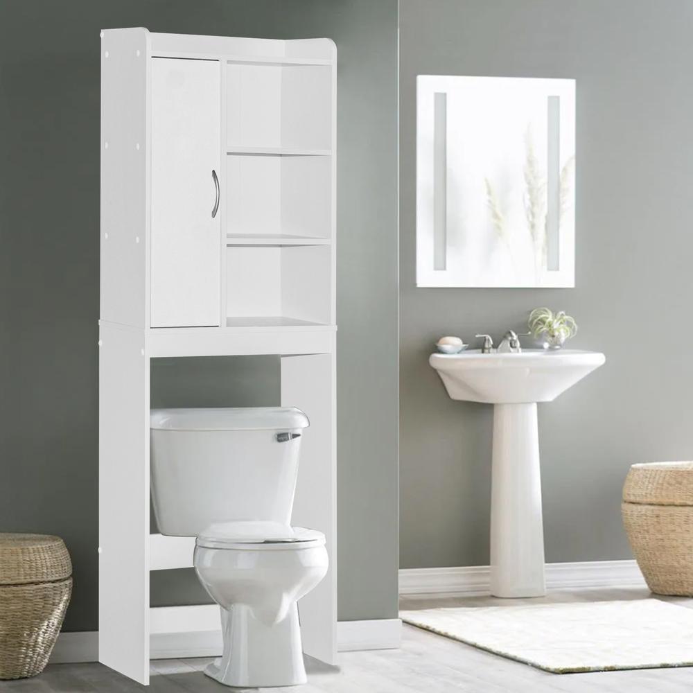 Better Home Products Ace Over -the-Toilet Storage Shelf in White. Picture 10