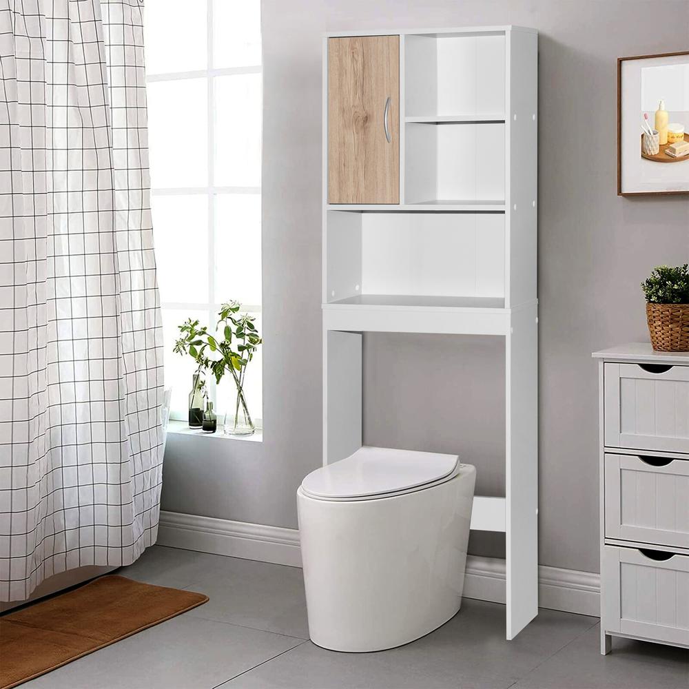Better Home Products Ace Over-the-Toilet Storage Organizer in Natural Oak & Dark Gray. Picture 6