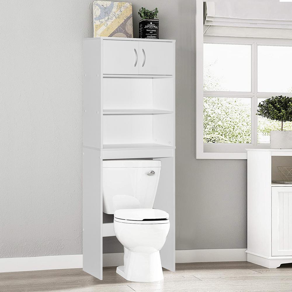 Better Home Products Ace Over-the-Toilet Storage Rack in White. Picture 8
