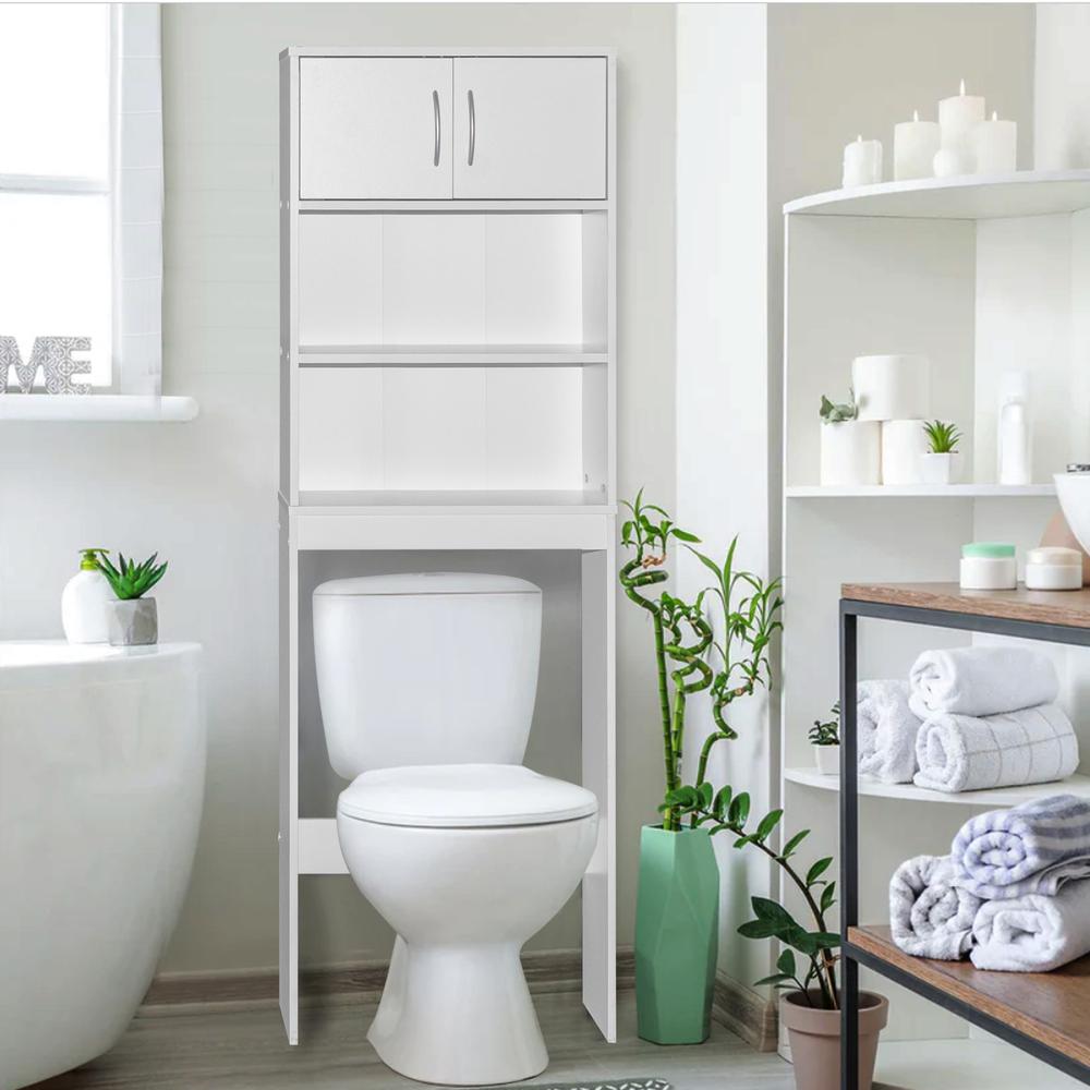 Better Home Products Ace Over-the-Toilet Storage Rack in White. Picture 9