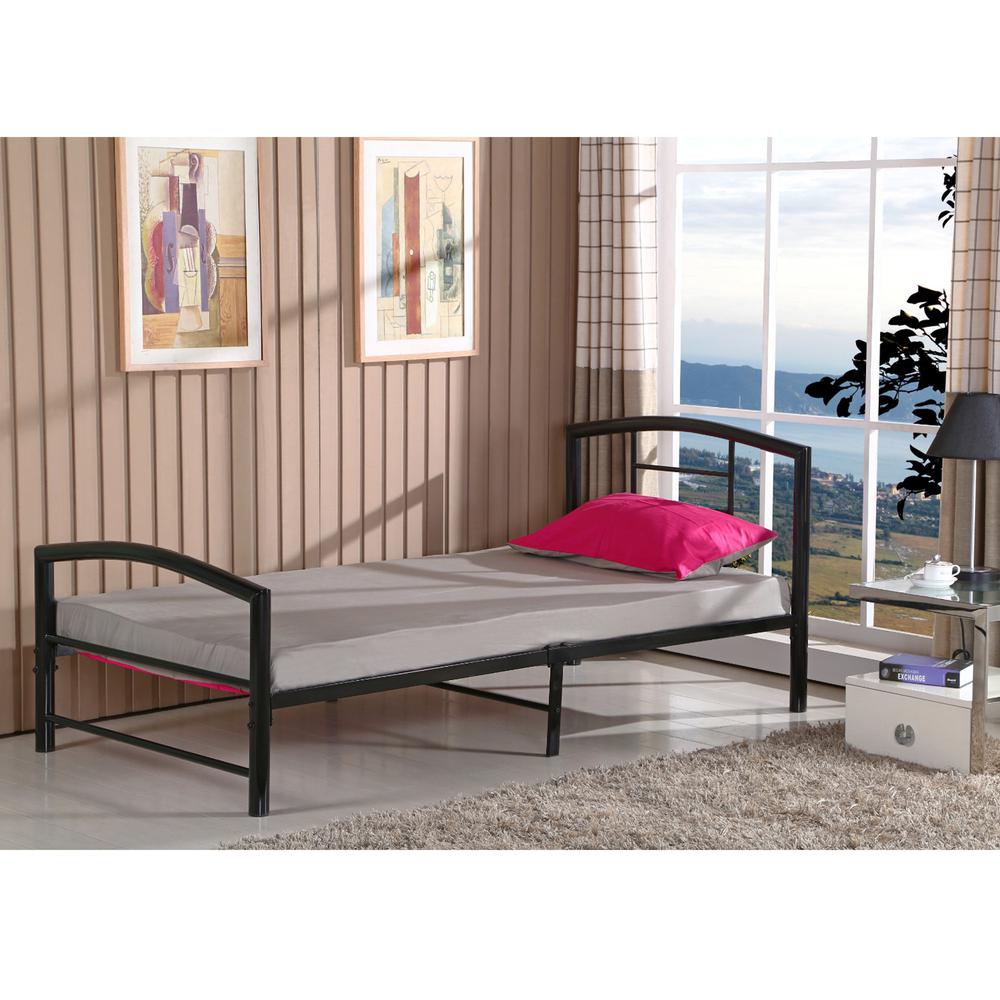Better Home Products Casita Twin Metal Platform Bed Frame in Black. Picture 1