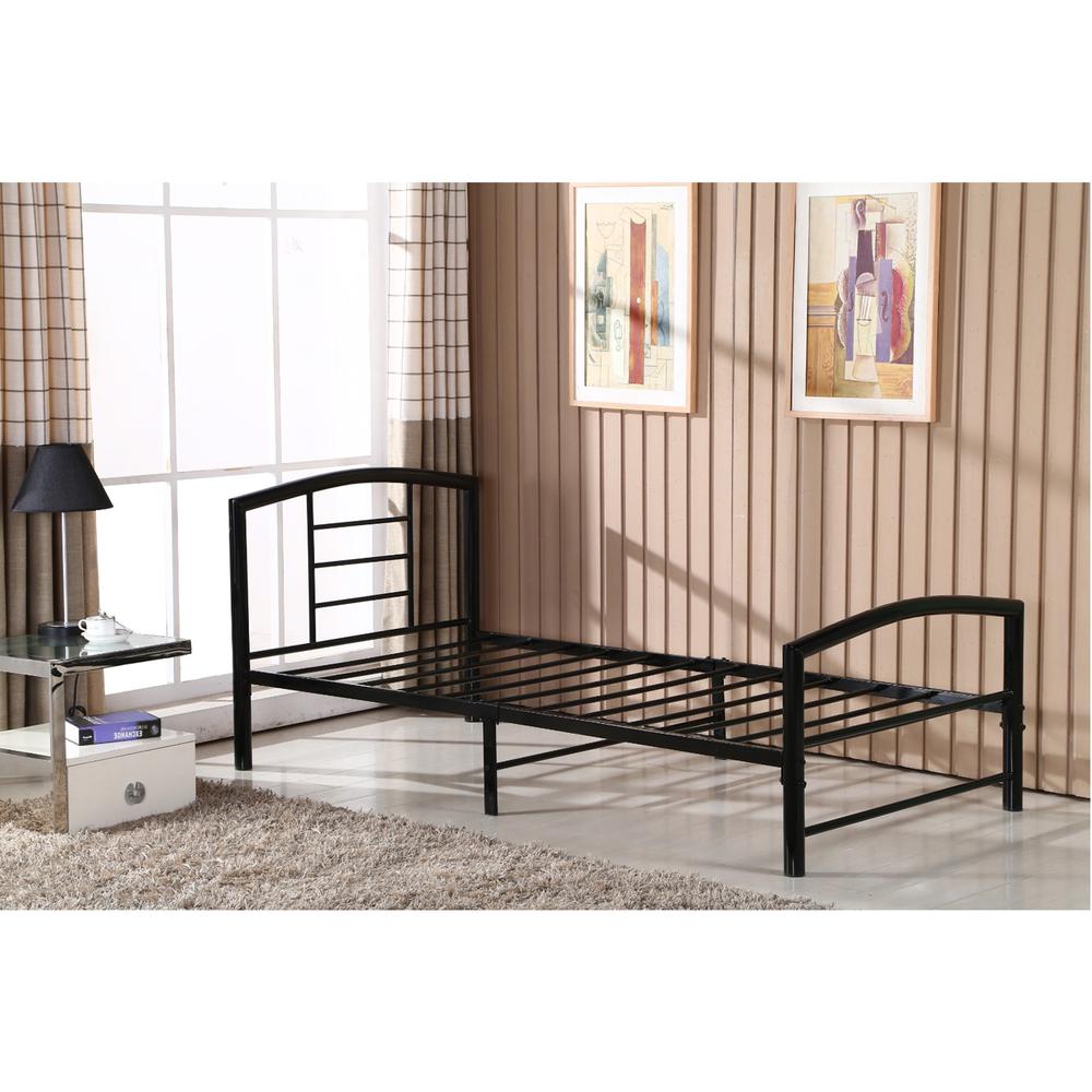 Better Home Products Casita Twin Metal Platform Bed Frame in Black. Picture 5