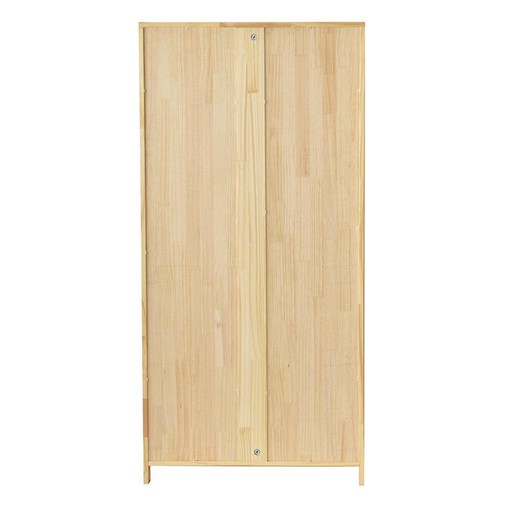 Stylish Pine Wood Closet with Raised Doors and Two Drawers for Easy Access. Picture 6