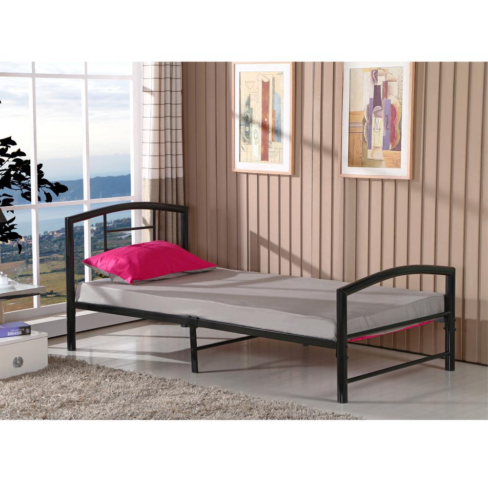 Better Home Products Casita Twin Metal Platform Bed Frame in Black. Picture 3