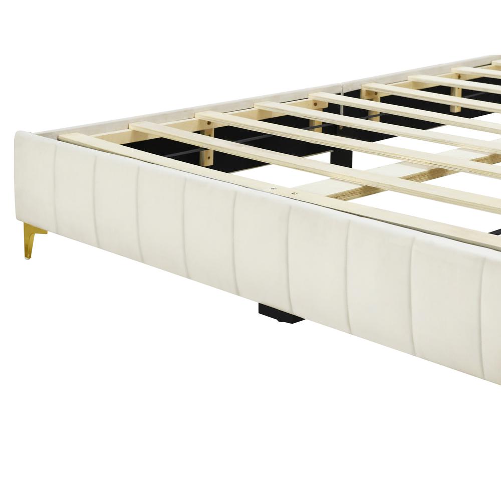 Upholstered Platform Bed with Durable Wooden Frame for Strength and Support. Picture 8