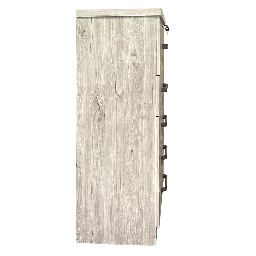 Better Home Products Xia 5 Drawer Chest of Drawers in Gray Oak. Picture 6