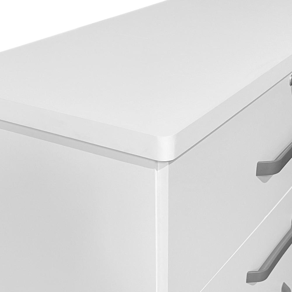Better Home Products Xia 5 Drawer Chest of Drawers in White. Picture 6
