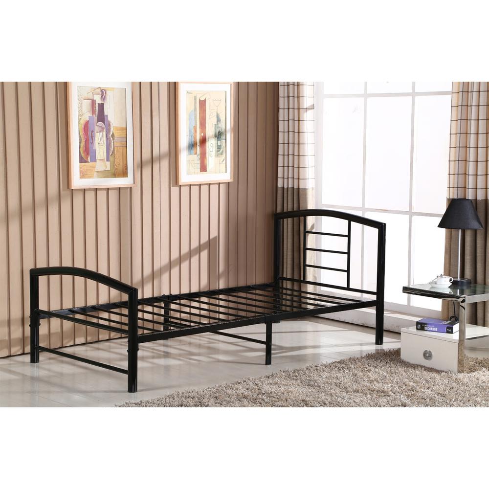 Better Home Products Casita Twin Metal Platform Bed Frame in Black. Picture 4