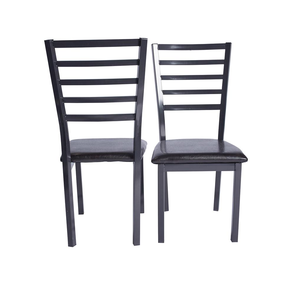 Better Home Products Milan Set of 4 Stackable Metal Dining Chairs in Black. Picture 2