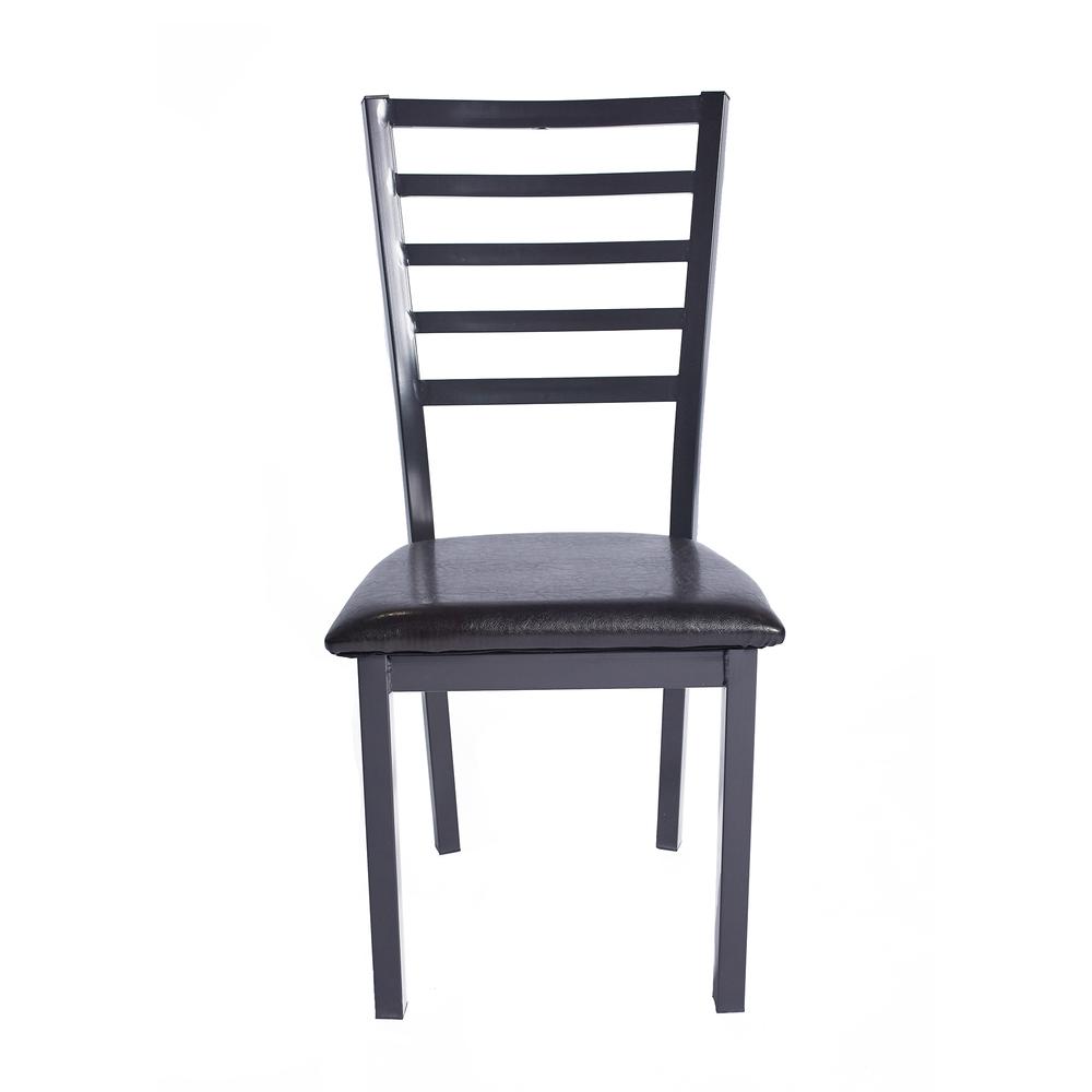 Better Home Products Milan Set of 4 Stackable Metal Dining Chairs in Black. Picture 1