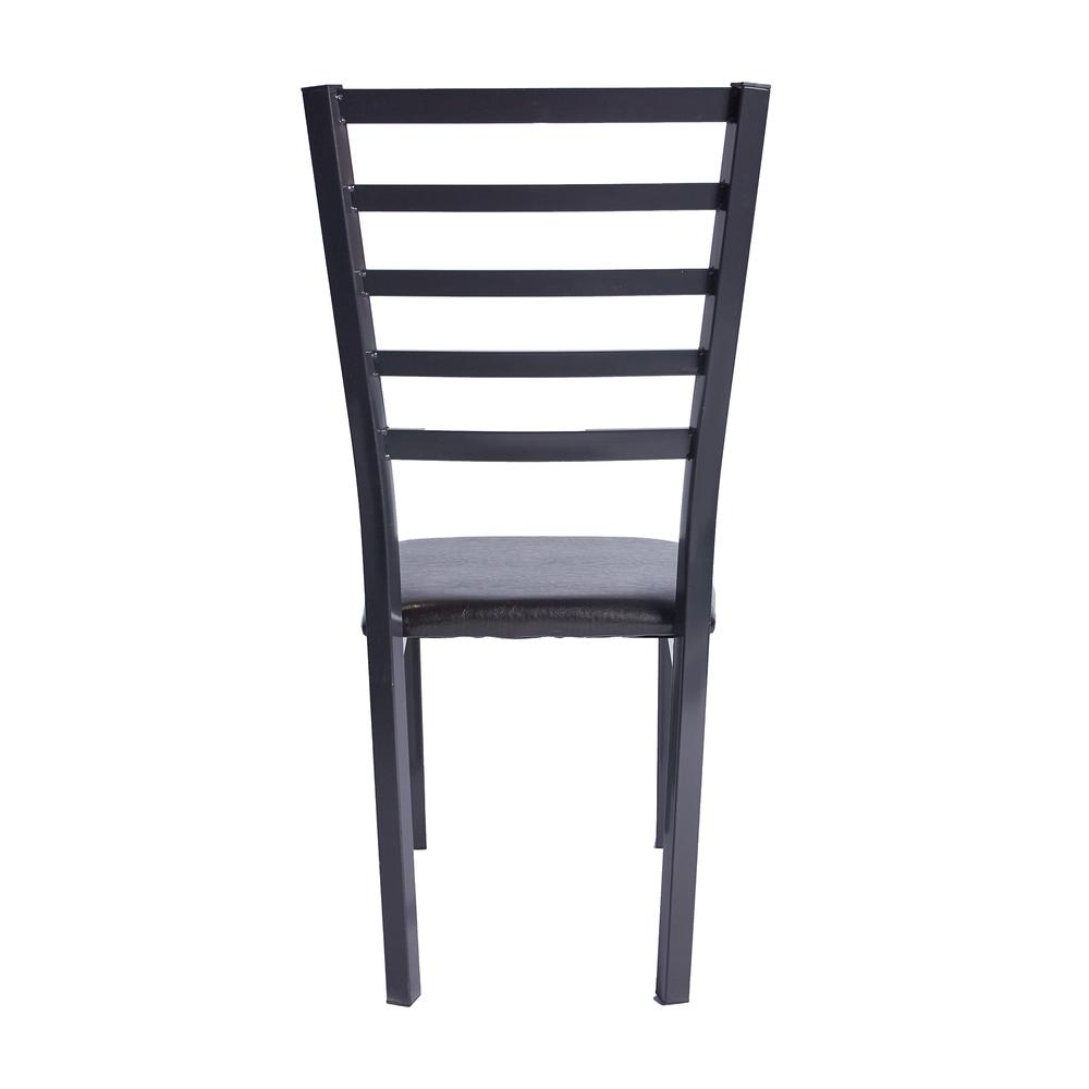 Better Home Products Milan Set of 4 Stackable Metal Dining Chairs in Black. Picture 4