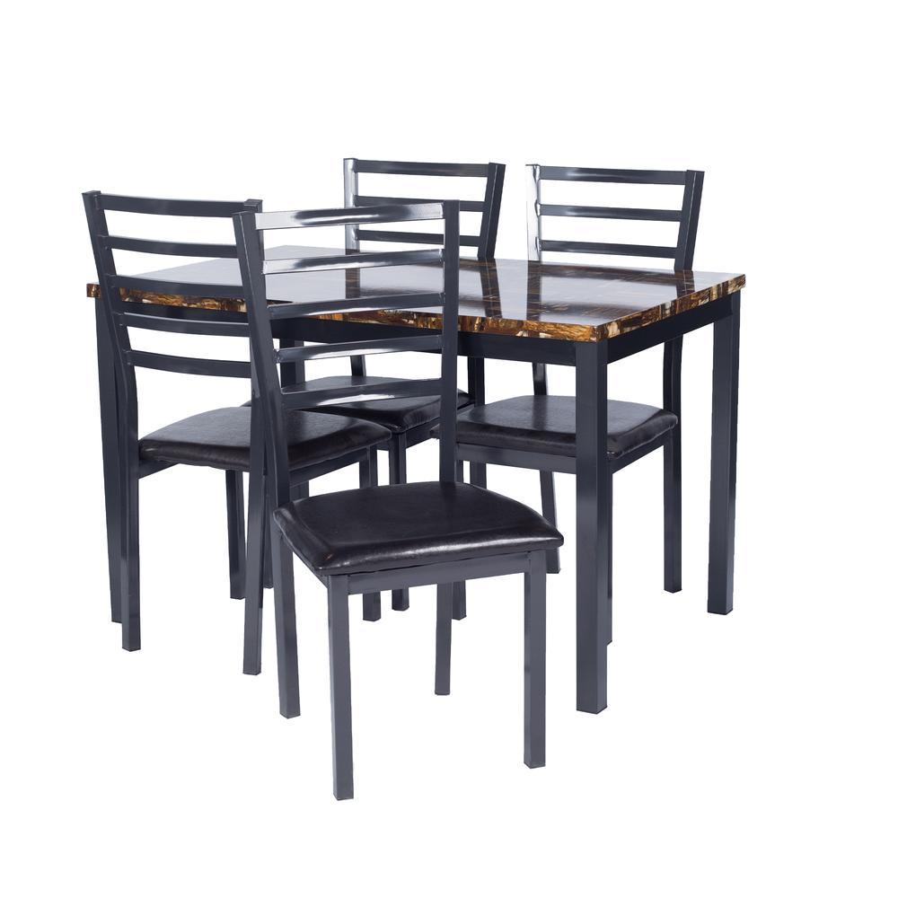 Better Home Products Milan Set of 4 Stackable Metal Dining Chairs in Black. Picture 5