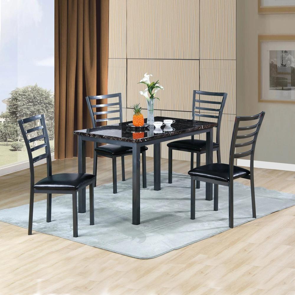 Better Home Products Milan Set of 4 Stackable Metal Dining Chairs in Black. Picture 7