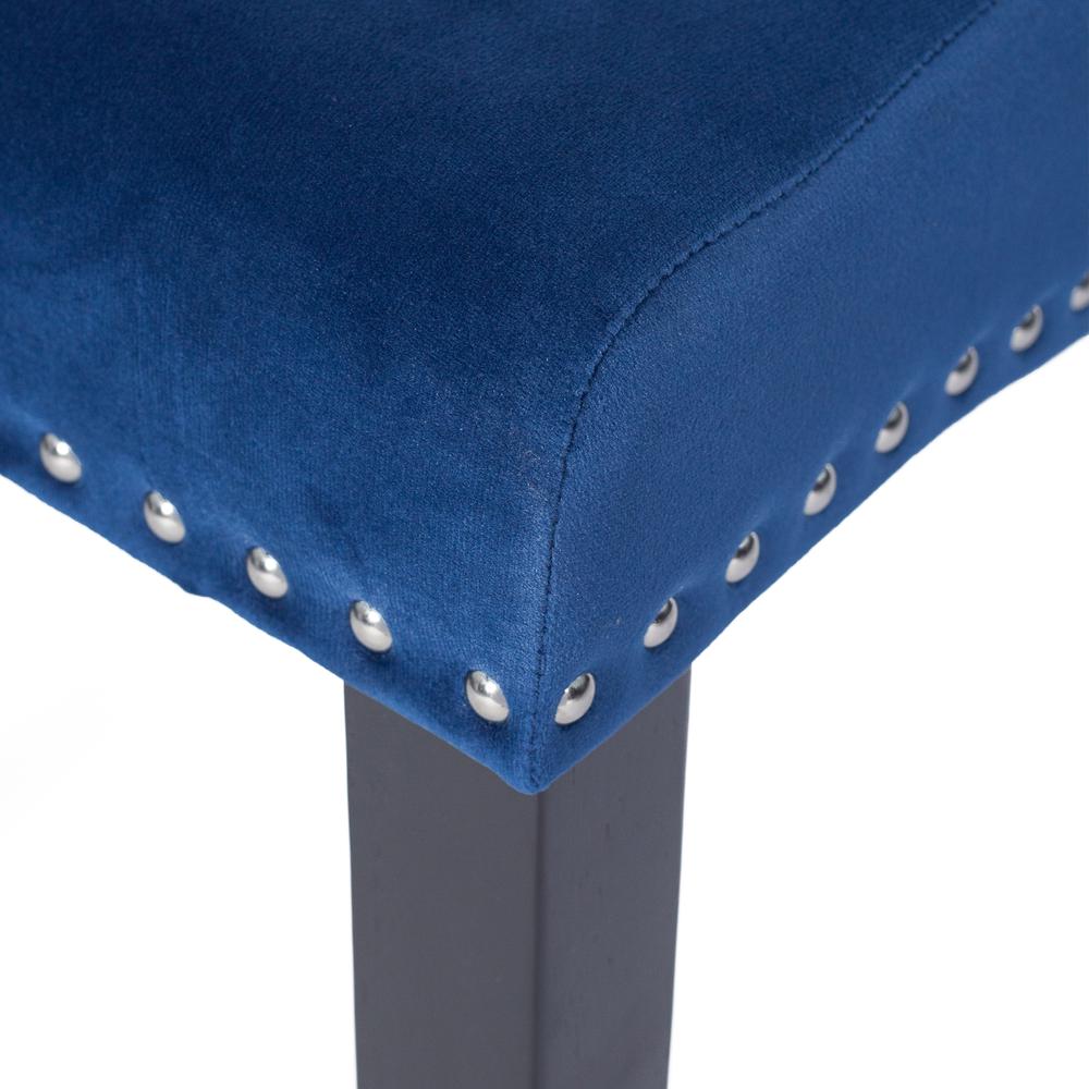 Better Home Products La Costa Velvet Tufted Dining Chair Set of 2 in Blue. Picture 5