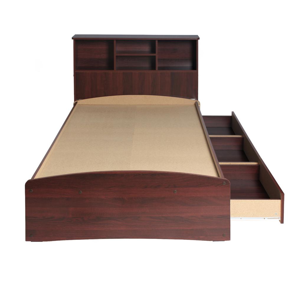 Better Home Products California Wooden Twin Captains Bed in Mahogany. Picture 4