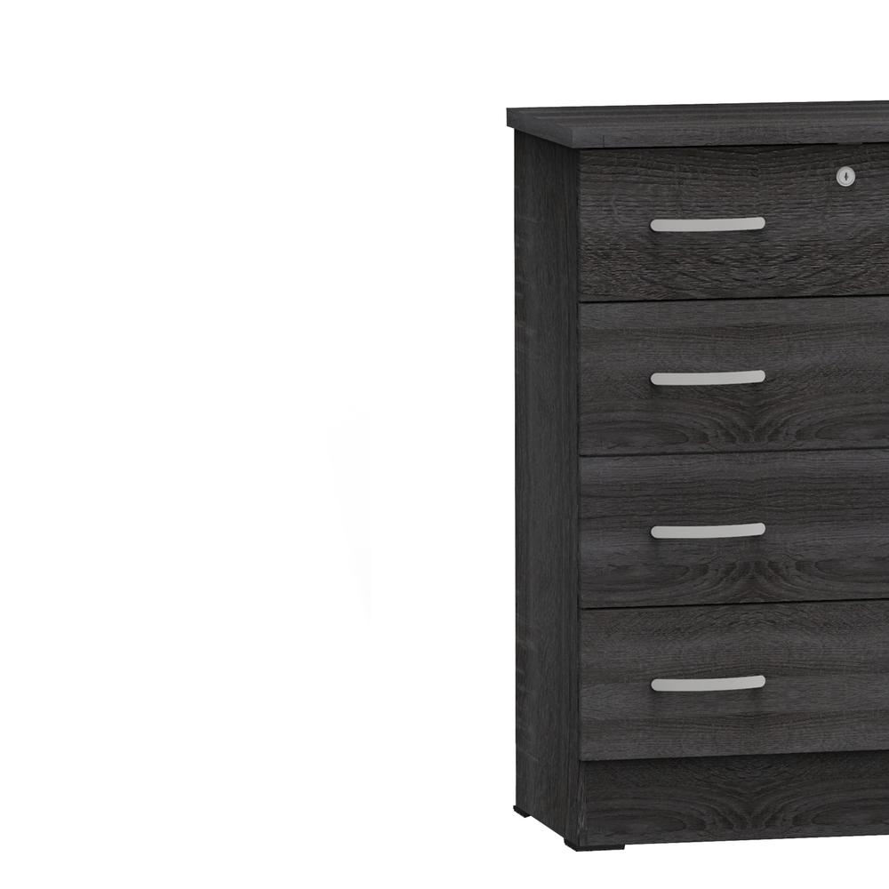 Better Home Products Cindy 4 Drawer Chest Wooden Dresser with Lock in Oak. Picture 3