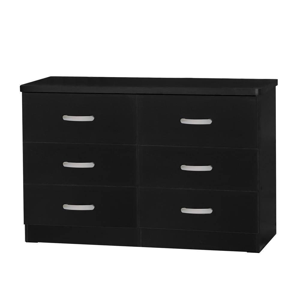Better Home Products DD & PAM 6 Drawer Engineered Wood Bedroom Dresser in Black. Picture 4