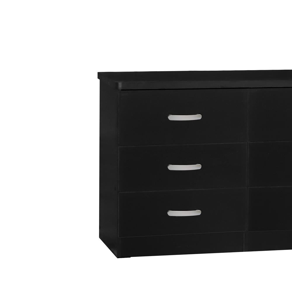Better Home Products DD & PAM 6 Drawer Engineered Wood Bedroom Dresser in Black. Picture 5