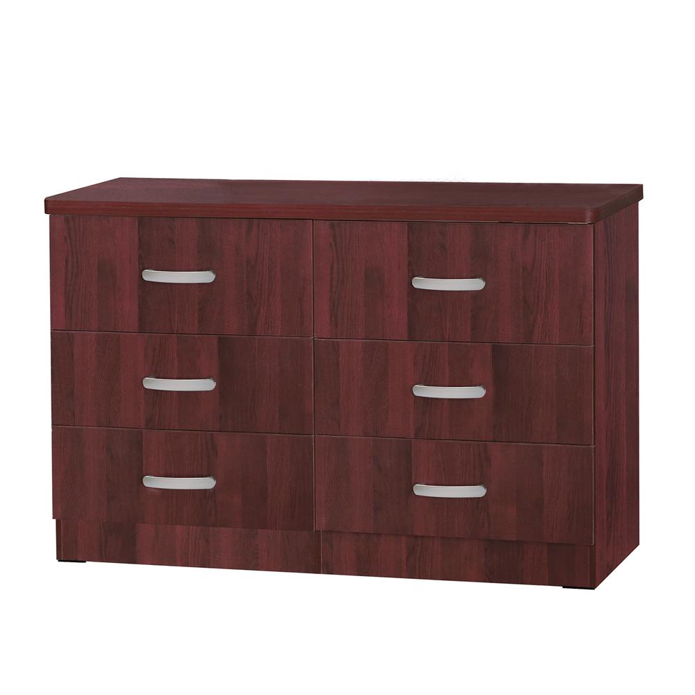 Better Home Products DD & PAM 6 Drawer Engineered Wood Dresser in Mahogany. Picture 2