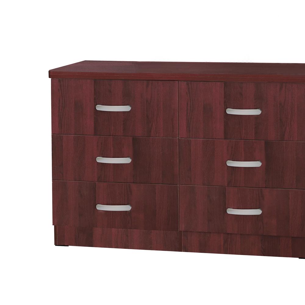 Better Home Products DD & PAM 6 Drawer Engineered Wood Dresser in Mahogany. Picture 3