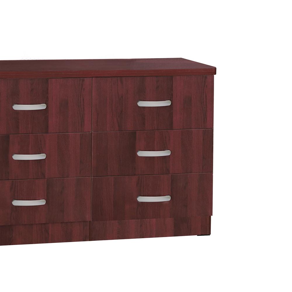 Better Home Products DD & PAM 6 Drawer Engineered Wood Dresser in Mahogany. Picture 4