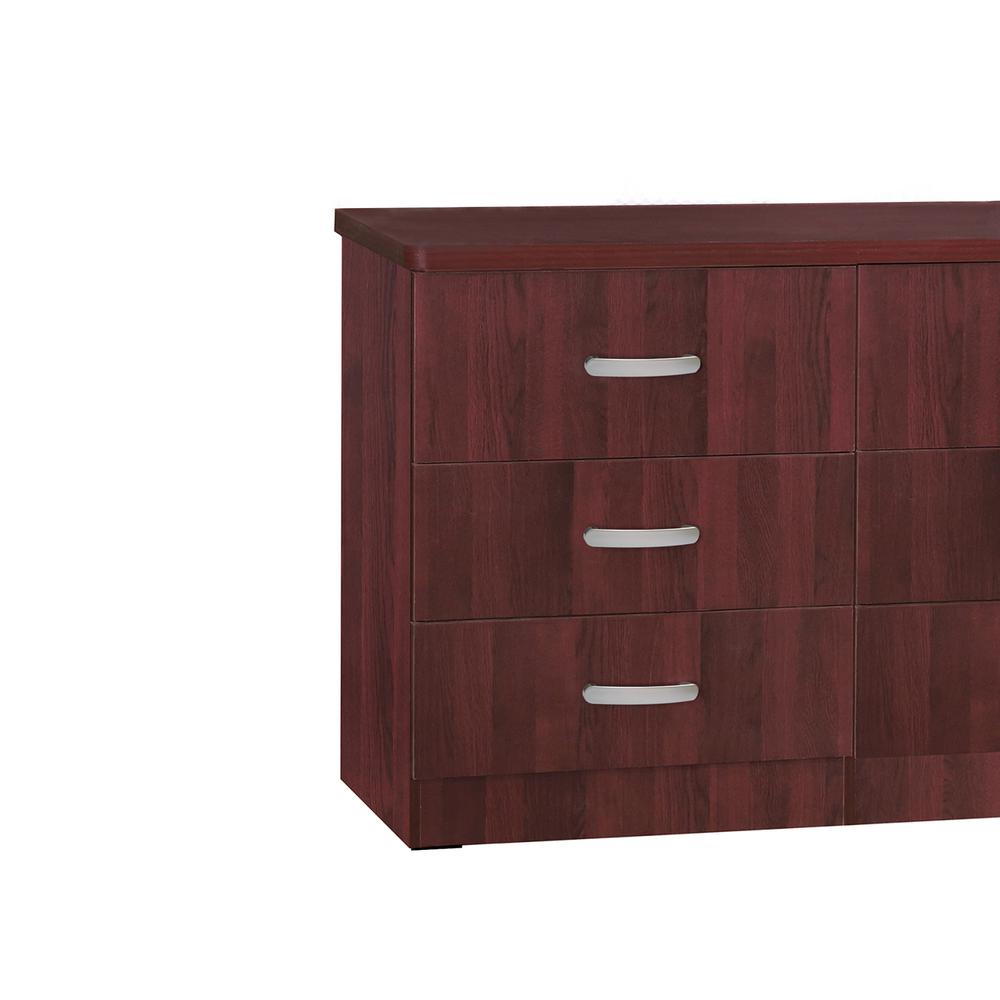 Better Home Products DD & PAM 6 Drawer Engineered Wood Dresser in Mahogany. Picture 5