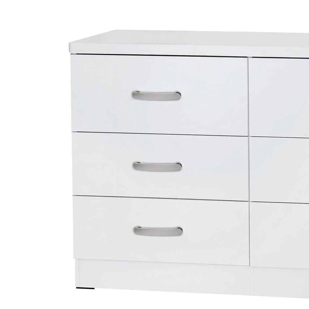 Better Home Products DD & PAM 6 Drawer Engineered Wood Bedroom Dresser in White. Picture 4