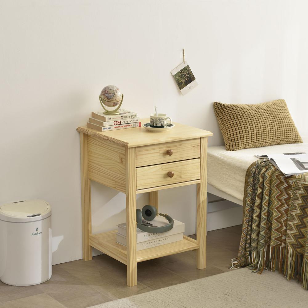 Solid pine online wood nightstand