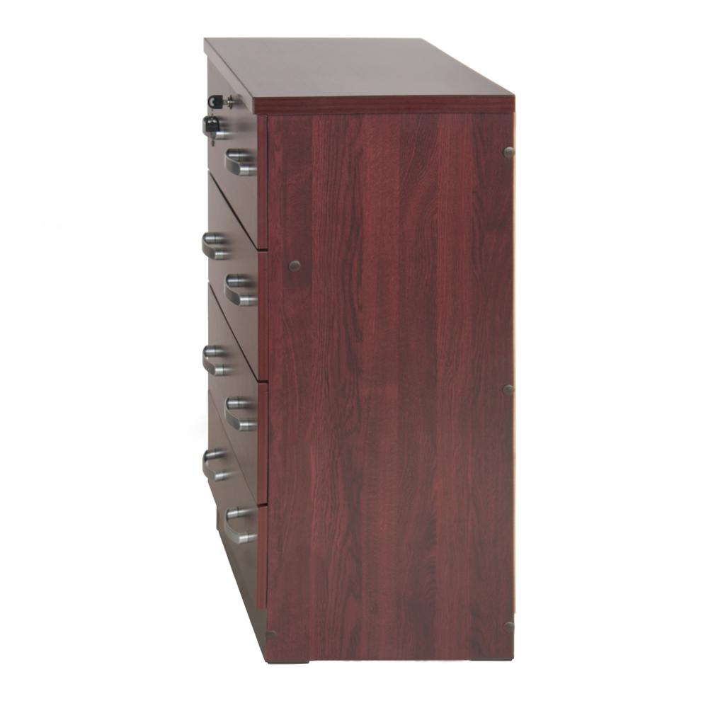 Better Home Products Cindy 4 Drawer Chest Wooden Dresser with Lock in Mahogany. Picture 6