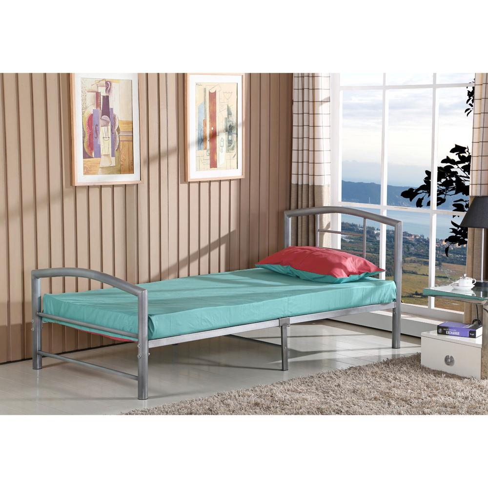 Better Home Products Casita Twin Metal Platform Bed Frame in Gray. The main picture.