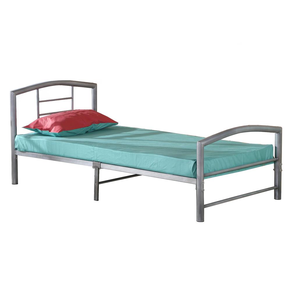 Better Home Products Casita Twin Metal Platform Bed Frame in Gray. Picture 6