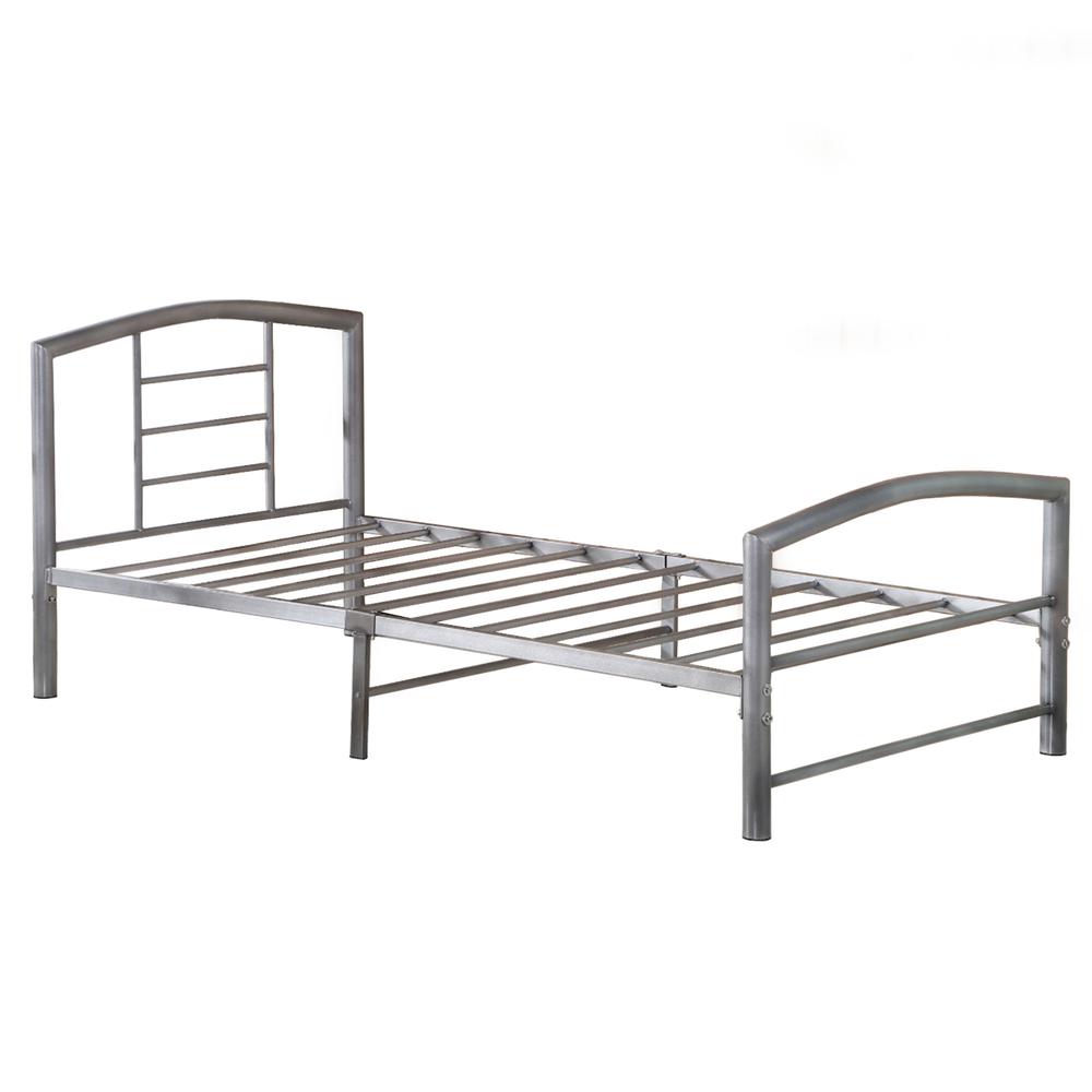 Better Home Products Casita Twin Metal Platform Bed Frame in Gray. Picture 5