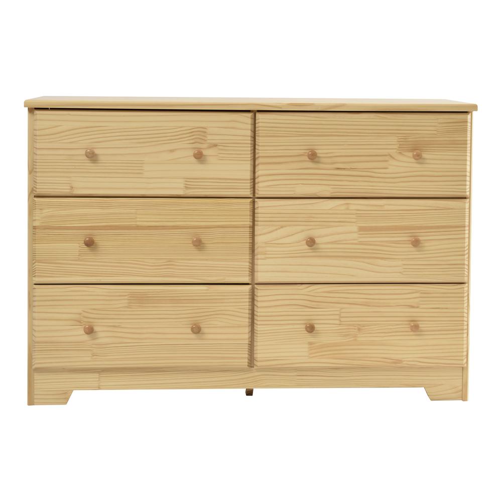 Better Home Products Solid Pine Wood 6 Drawer Double Dresser in Natural.. Picture 2