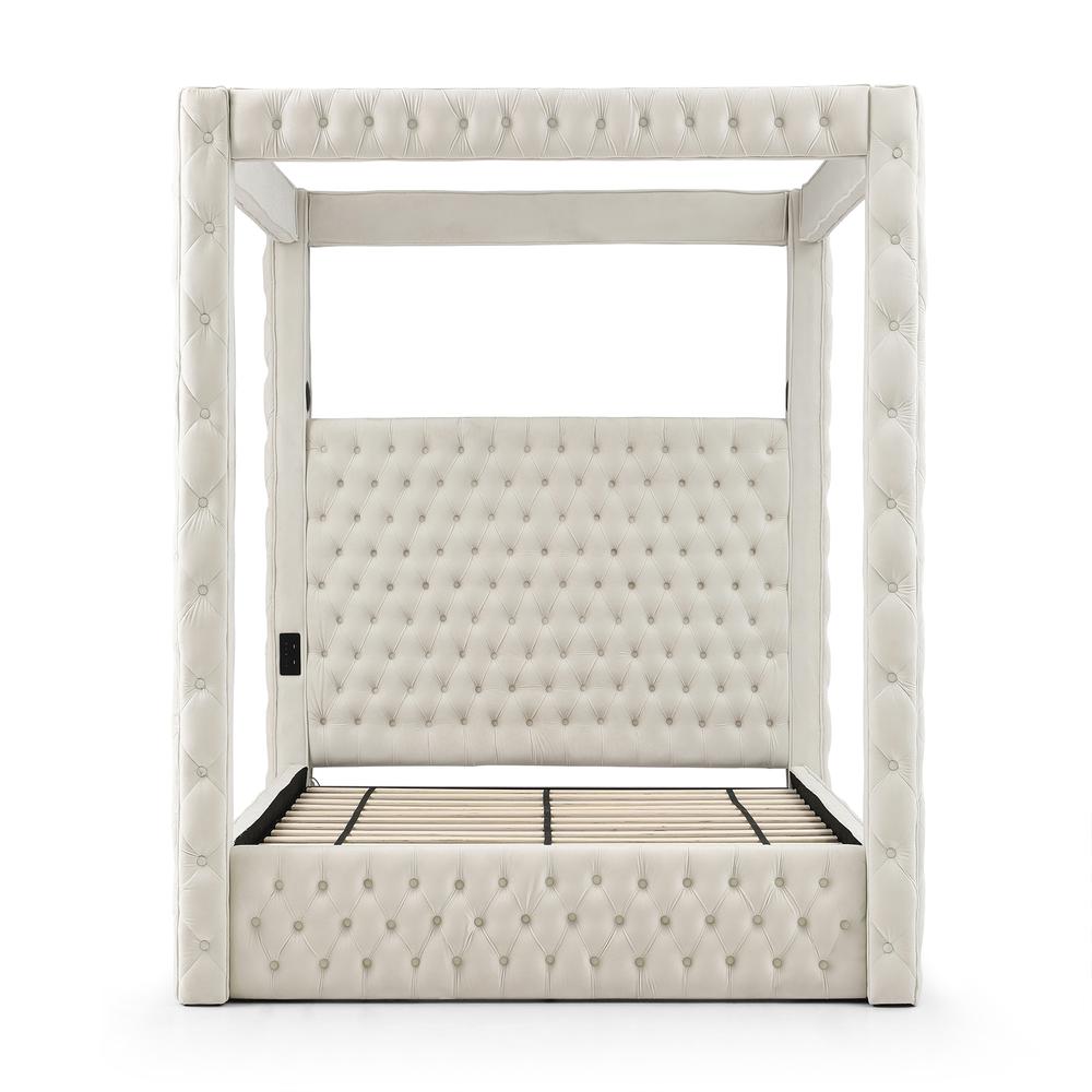 Dream Luxurious Velvet Canopy Bed with Speaker & USB Connection. Picture 6