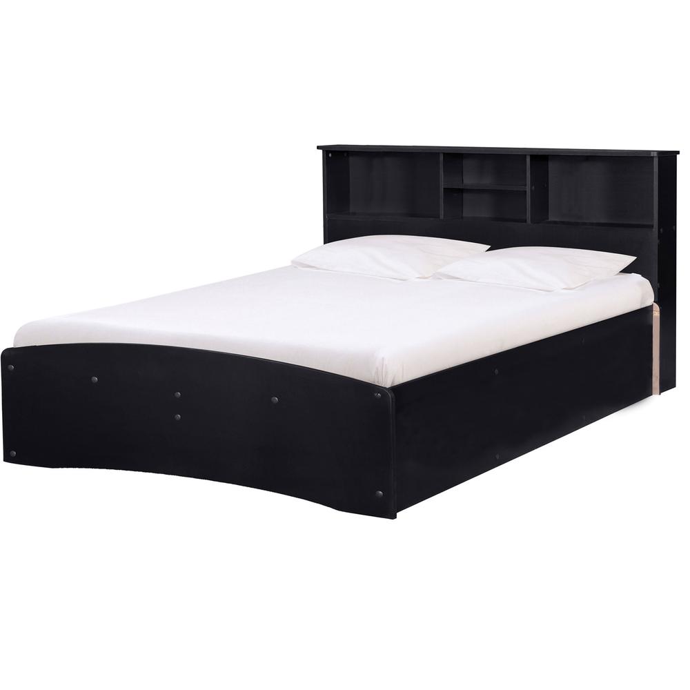 Better Home Products California Wooden Full Captains Bed in Black. Picture 1