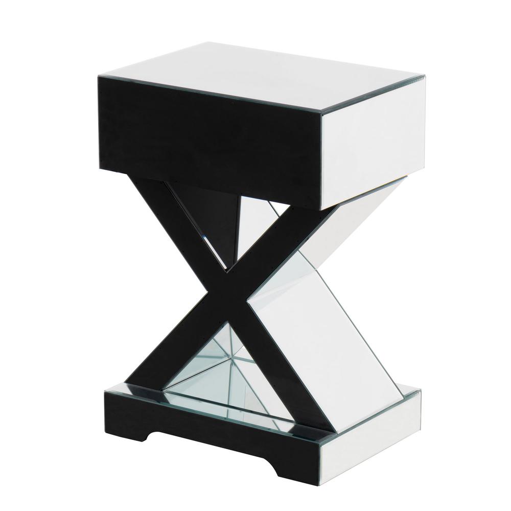 Better Home Products Mirrored Modern Side Table. Picture 6