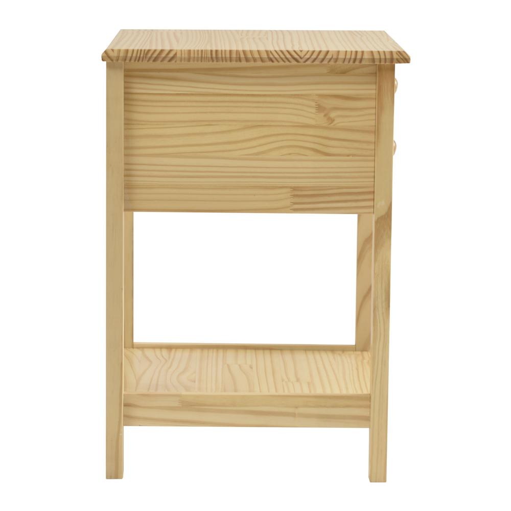 Better Home Products Solid Pine Wood 2 Drawer Nightstand in White & Natural. Picture 8