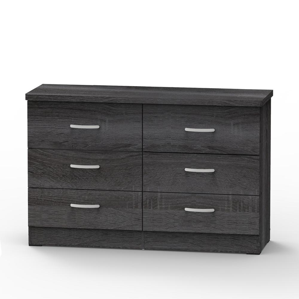 Better Home Products DD & PAM 6 Drawer Engineered Wood Bedroom Dresser Gray. Picture 2
