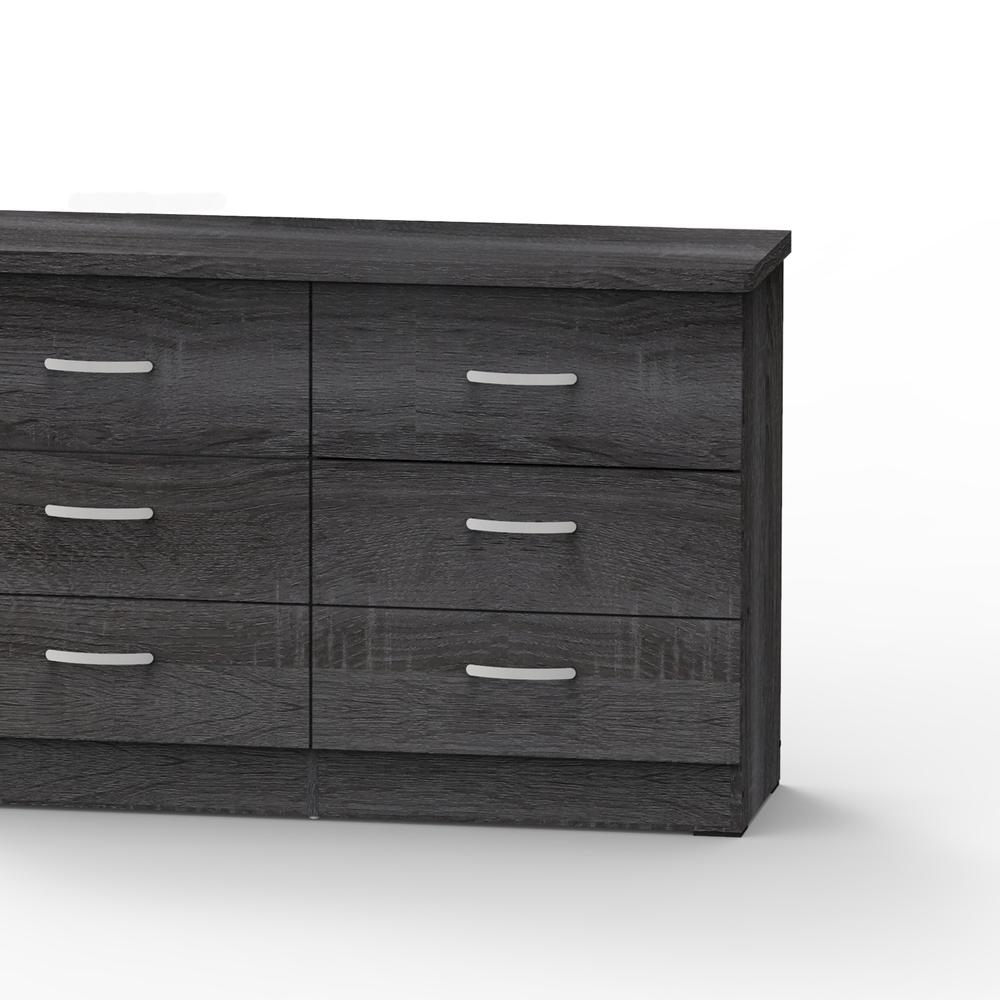 Better Home Products DD & PAM 6 Drawer Engineered Wood Bedroom Dresser Gray. Picture 5