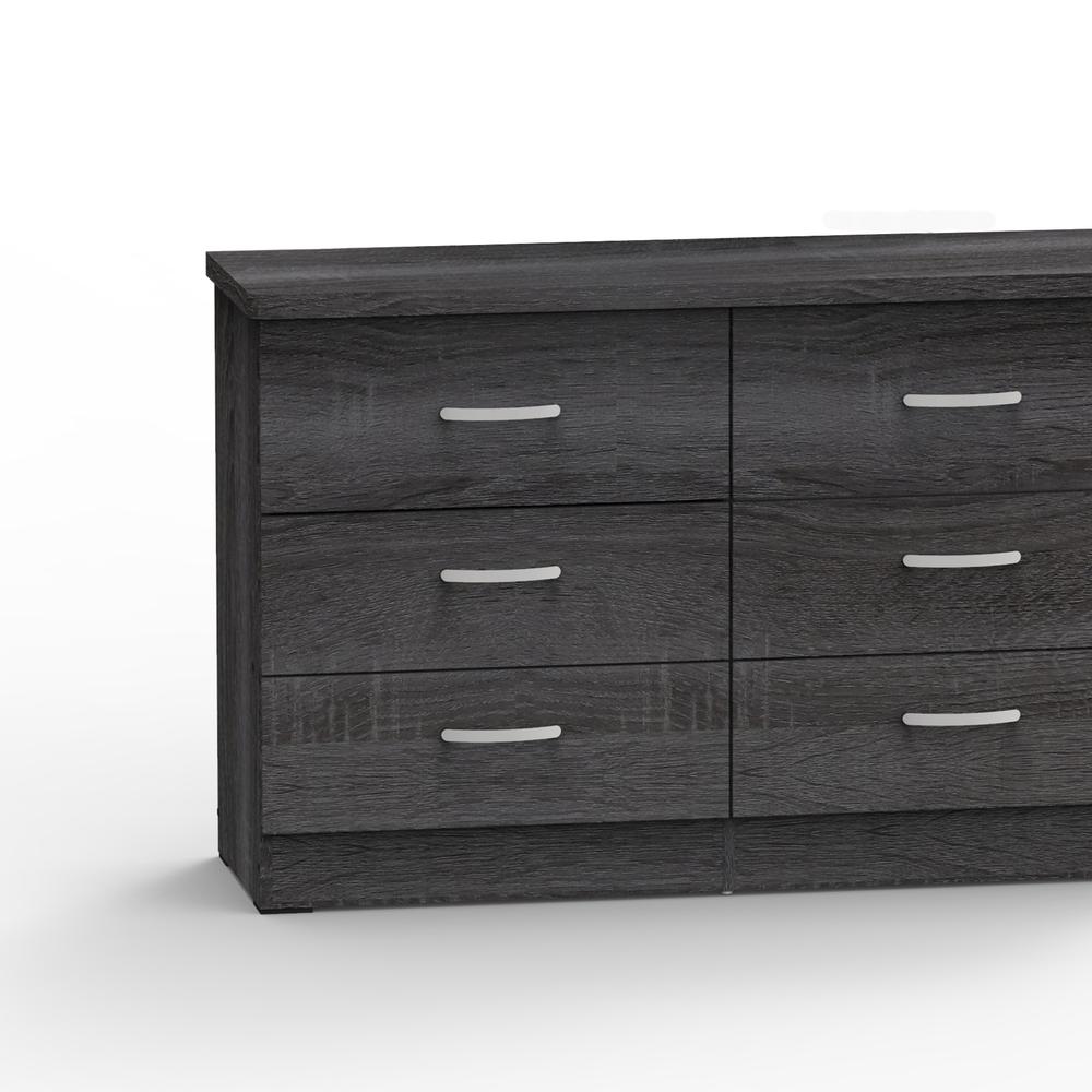 Better Home Products DD & PAM 6 Drawer Engineered Wood Bedroom Dresser Gray. Picture 3