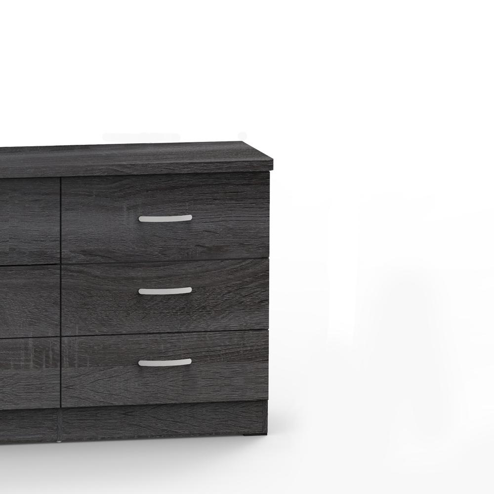 Better Home Products DD & PAM 6 Drawer Engineered Wood Bedroom Dresser Gray. Picture 4