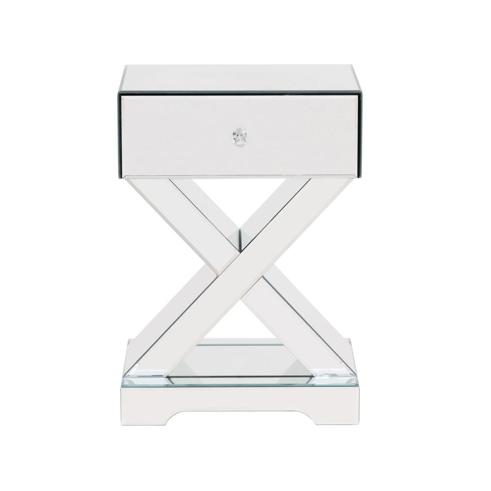 Better Home Products Mirrored Modern Side Table. Picture 1