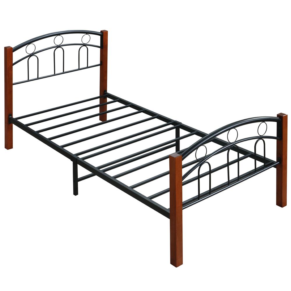 Better Home Products Hercules Twin Size Platform Metal Bed Frame in Black. Picture 2