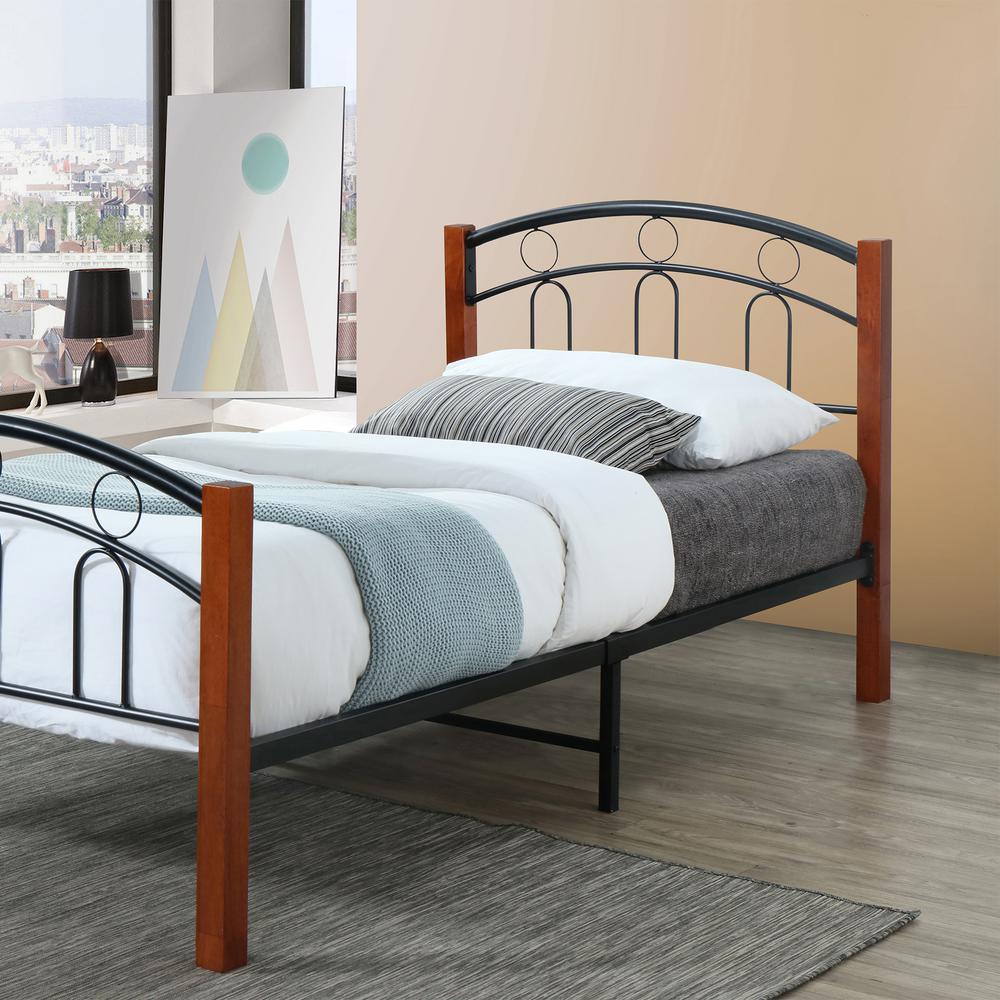 Better Home Products Hercules Twin Size Platform Metal Bed Frame in Black. Picture 5