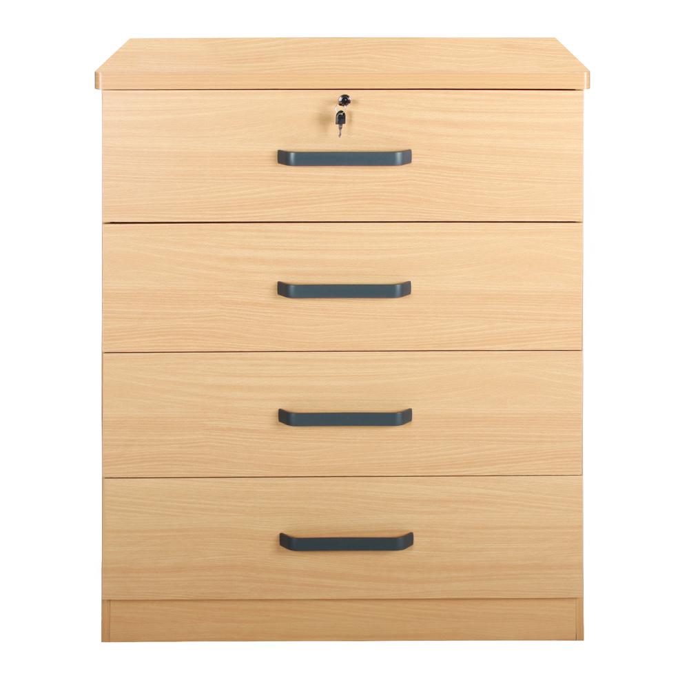 Better Home Products Liz Super Jumbo 4 Drawer Storage Chest Dresser Beech Maple. Picture 2