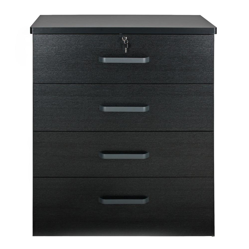 Better Home Products Liz Super Jumbo 4 Drawer Storage Chest Dresser in Black. Picture 2