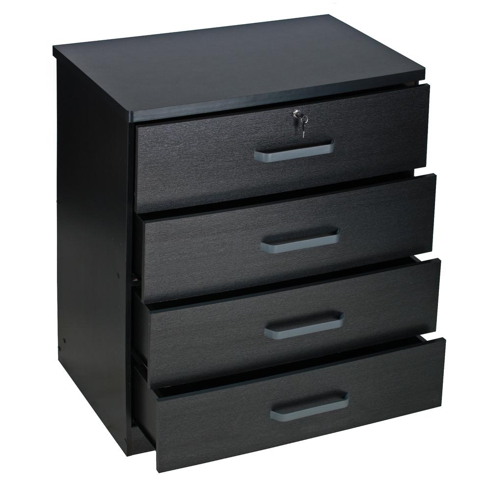 Better Home Products Liz Super Jumbo 4 Drawer Storage Chest Dresser in Black. Picture 4