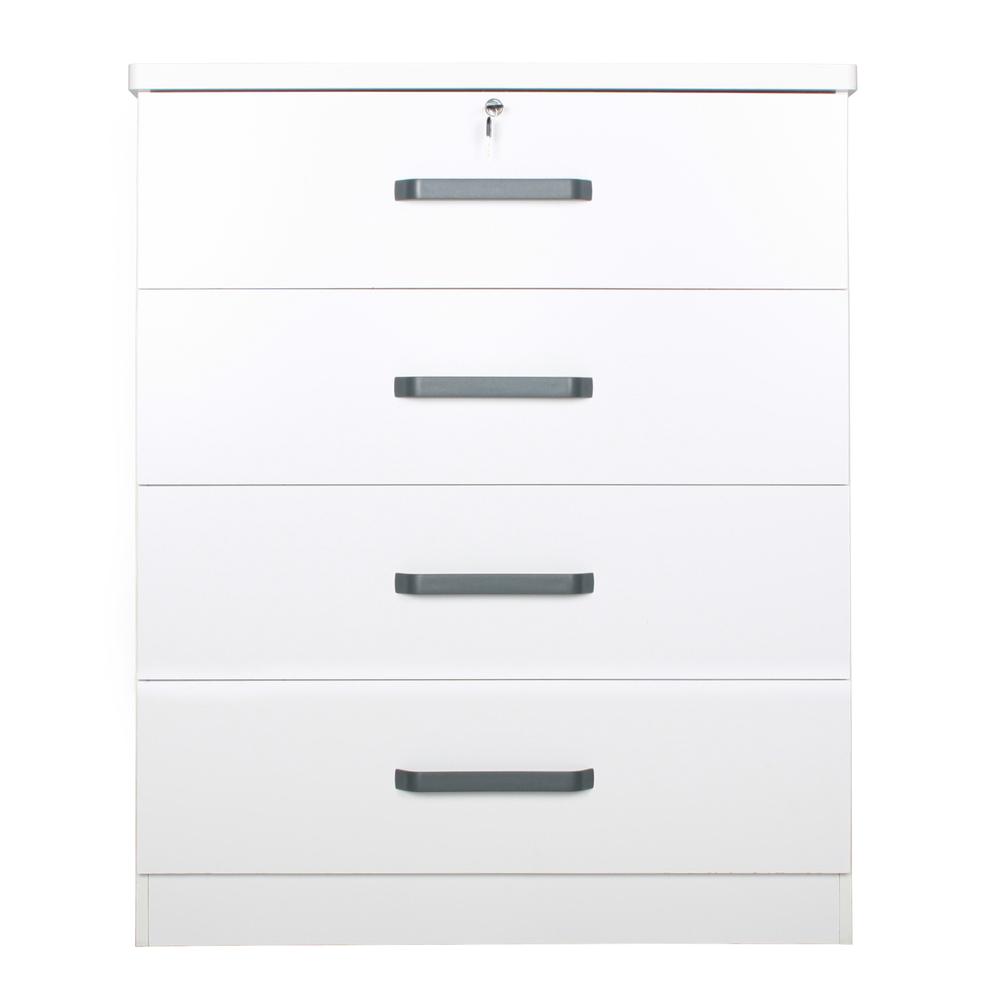 Better Home Products Liz Super Jumbo 4 Drawer Storage Chest Dresser in White. Picture 2