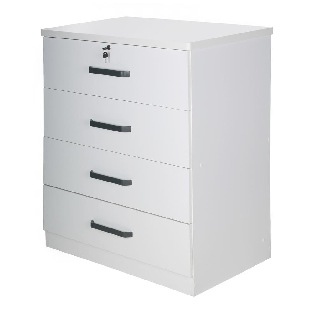 Better Home Products Liz Super Jumbo 4 Drawer Storage Chest Dresser in White. Picture 3