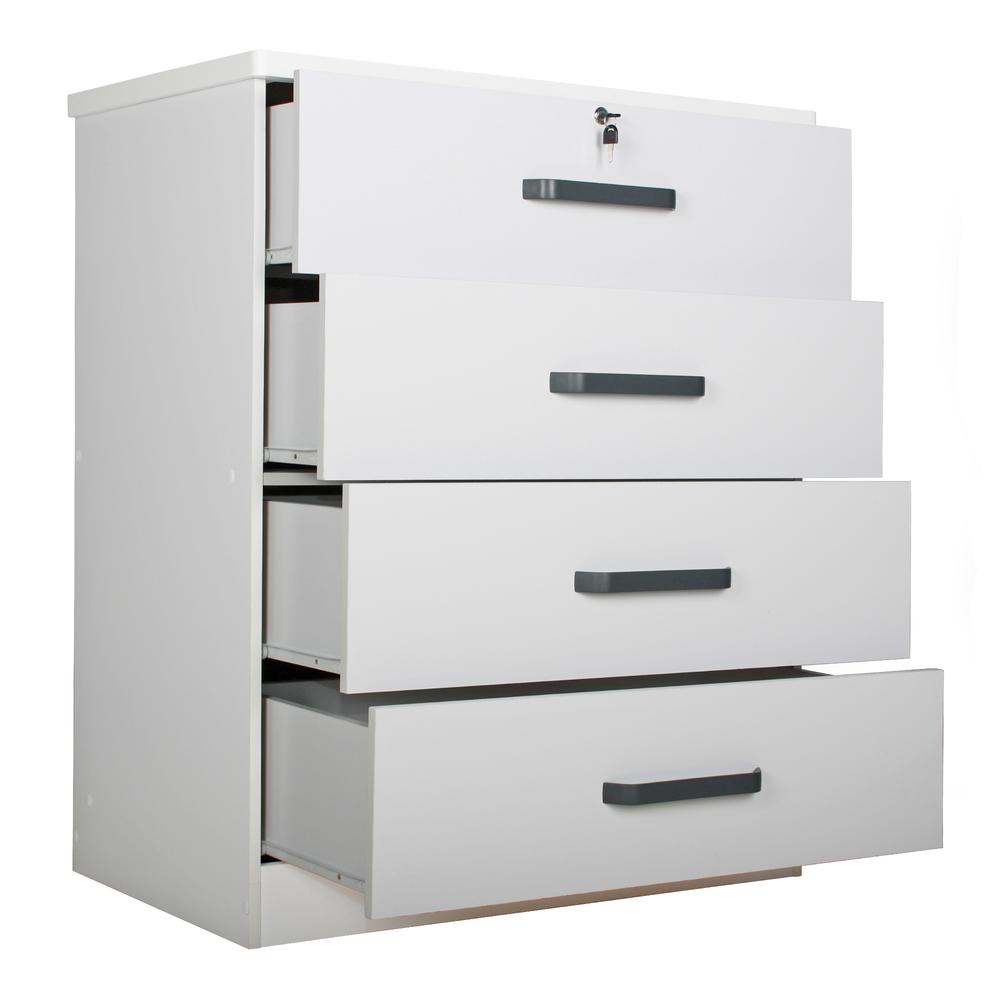 Better Home Products Liz Super Jumbo 4 Drawer Storage Chest Dresser in White. Picture 4